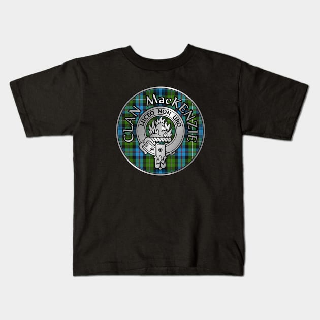 Clan MacKenzie Crest & Tartan Kids T-Shirt by Taylor'd Designs